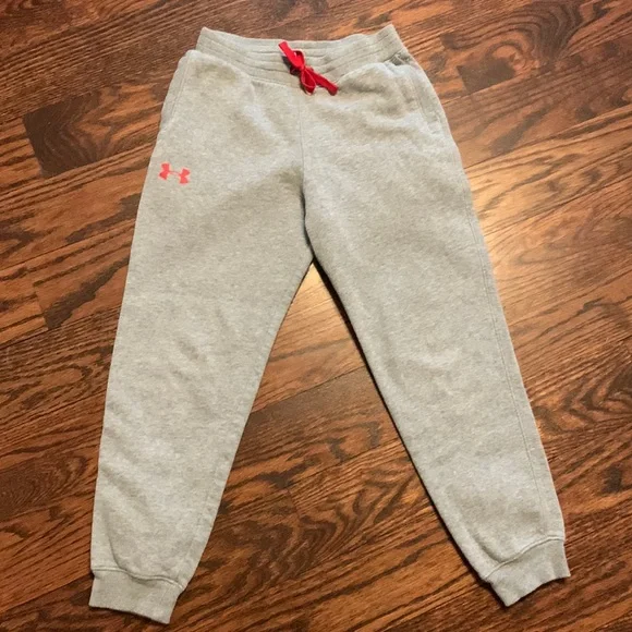 2-PIECE UNDER ARMOUR GRAY SWEATPANTS & GRAY COLDGEAR HOODIE; BOTH MEDIUM YOUTH - Picture 2 of 9